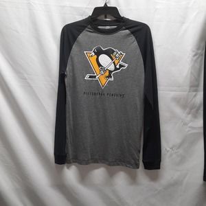 NWT Men's Official NHL Pittsburgh Penquins Ragland long sleeve t-shirt Sm 34/36
